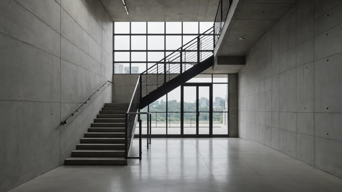 BIM model with egress corridor width annotations