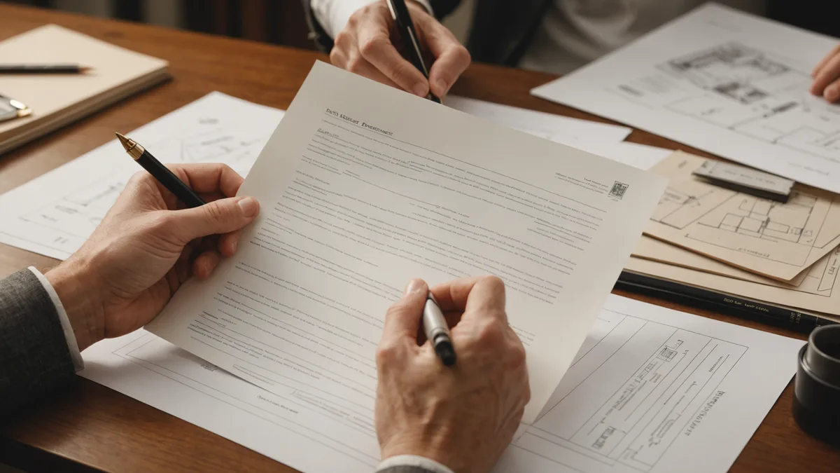 Architect reviewing a multi-page plan check comment letter