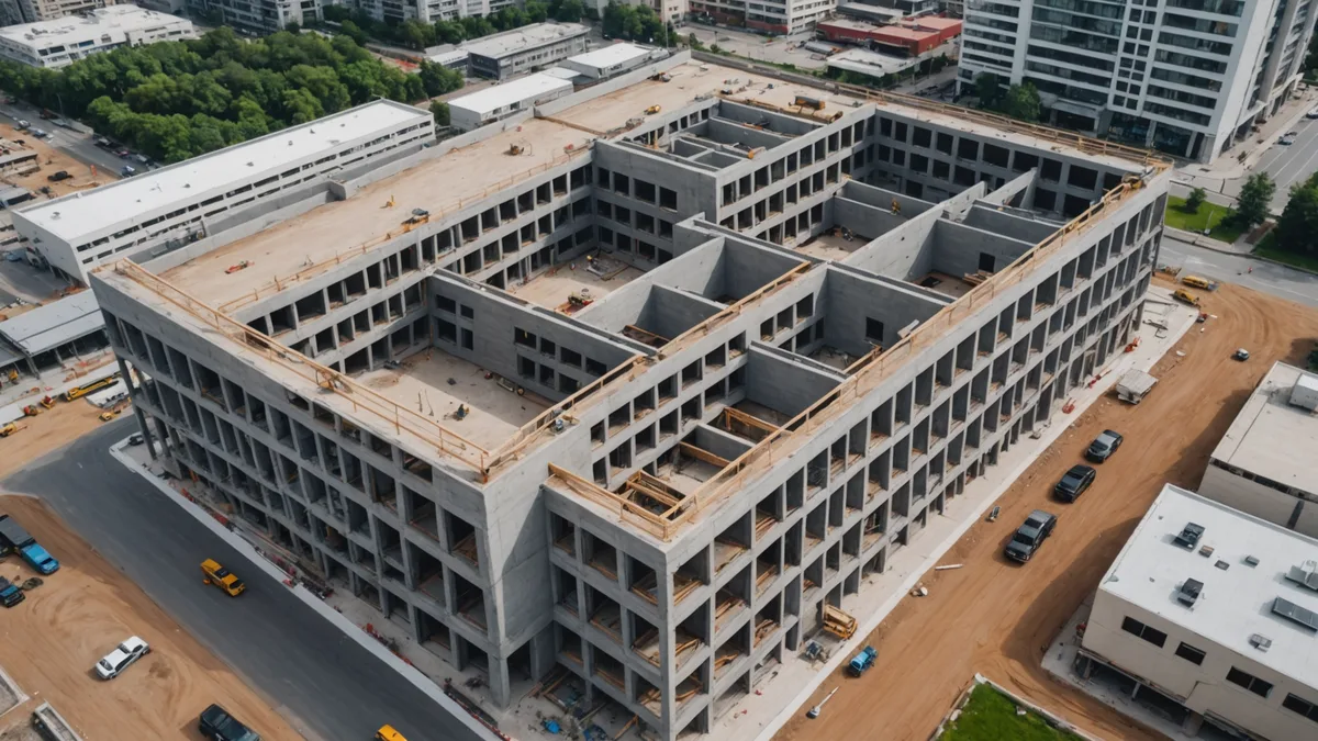 Mixed-use building with retail and residential floors