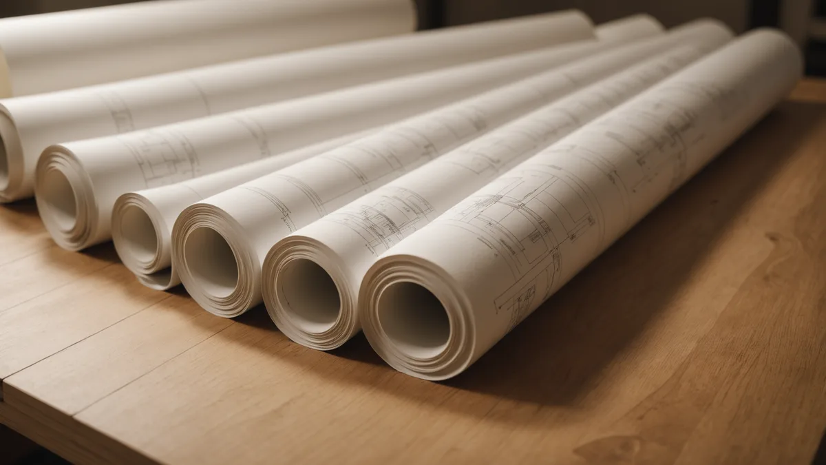 Architect reviewing commercial building plan corrections